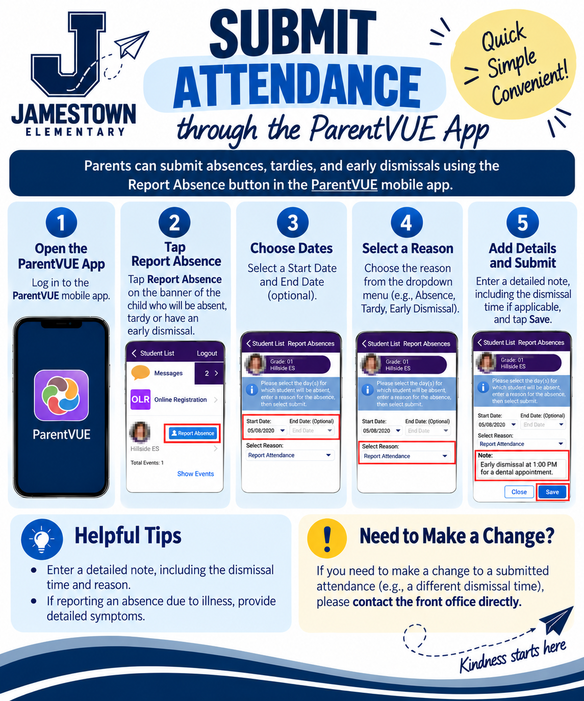 Attendance made easy on ParentVUE